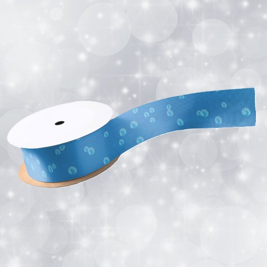 水かわいらし鮮やか泡の青 サテンリボン