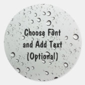 水がグラスに滴る ラウンドシール (正面)