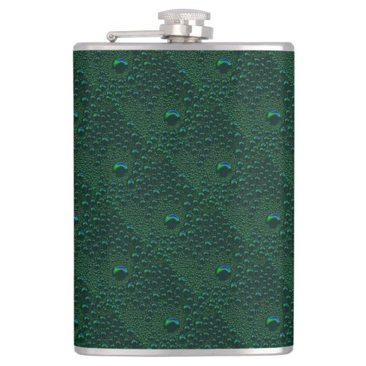 水がグリーンメタルに落ちる フラスク (正面)