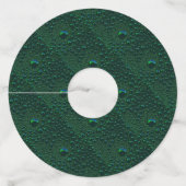 水がグリーンメタルに落ちる ワイングラスタグ (正面)