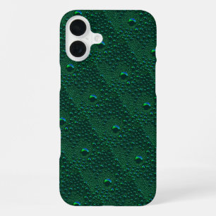 水がグリーンメタルに落ちる iPhone 16 PLUSケース