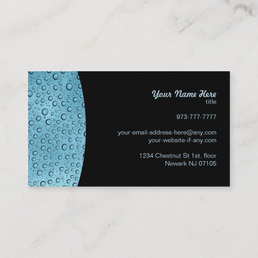 水がスローガンの名刺を落とす 名刺 (裏面)