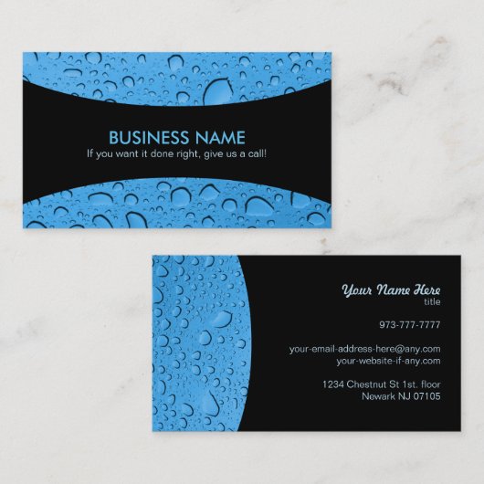 水がスローガンの名刺を落とす 名刺 (正面/裏面)