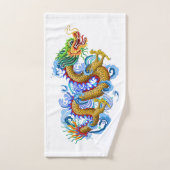 水が付いている金ドラゴンはタオルをはねかけます ハンドタオル (ハンドタオル)