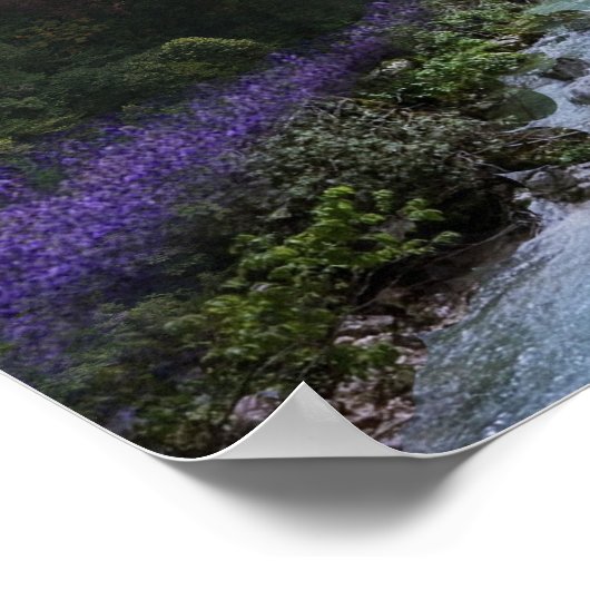 水が湧き出る魔法の自然風景 ポスター (角)