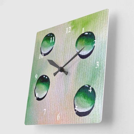 水が滴る スクエア壁時計 (傾斜)