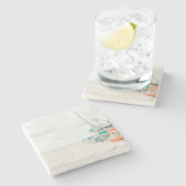 水が砂に出会う場所：沿岸からの脱出 ストーンコースター (横)