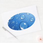 水が青く滴る 楕円形シール (封筒)