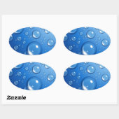 水が青く滴る 楕円形シール (シート)