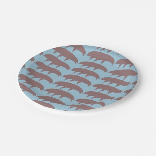 水くまのTardigradeシルエットのかわいい創造物 ペーパープレート (アングル)