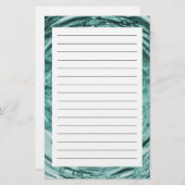 水さざ波のティール(緑がかった色)の文房具 便箋 (正面/裏面)
