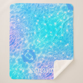 水さざ波質感モダン名前をカスタムする シェルパブランケット