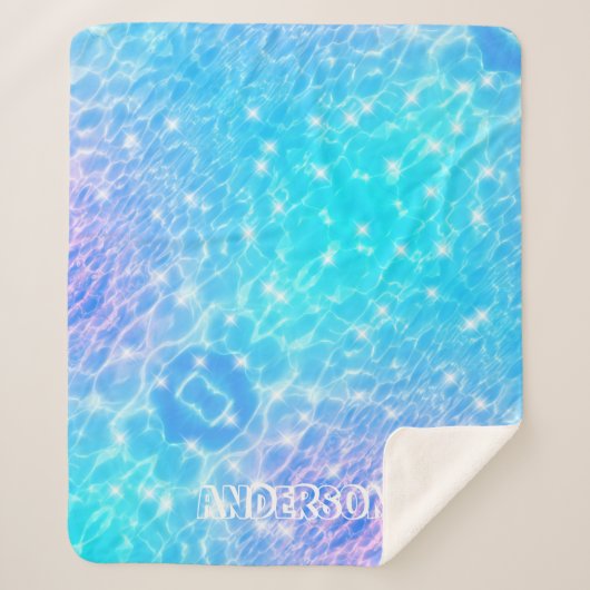 水さざ波質感モダン名前をカスタムする シェルパブランケット (正面)