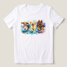 水しぶきを上げる犬