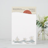 水しぶきレターヘッドとの日の出 便箋 (スタンド正面)