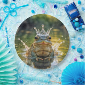 水しぶき冠をかぶったカエル ペーパープレート (パーティー)