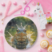 水しぶき冠をかぶったカエル ペーパープレート (パーティー)