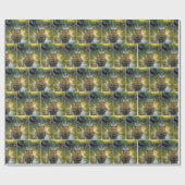 水しぶき冠をかぶったカエル ラッピングペーパー (フラット)