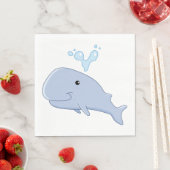 水しぶき動物付きかわいいクジラ スタンダードランチョンナプキン (インサイチュ)