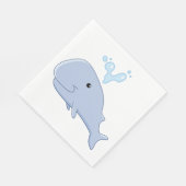 水しぶき動物付きかわいいクジラ スタンダードランチョンナプキン (角)