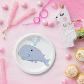水しぶき動物付きかわいいクジラ ペーパープレート (パーティー)