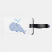 水しぶき動物付きかわいいクジラ ラゲッジタグ (裏面横)