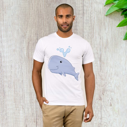 水しぶき動物付きかわいいクジラ Tシャツ