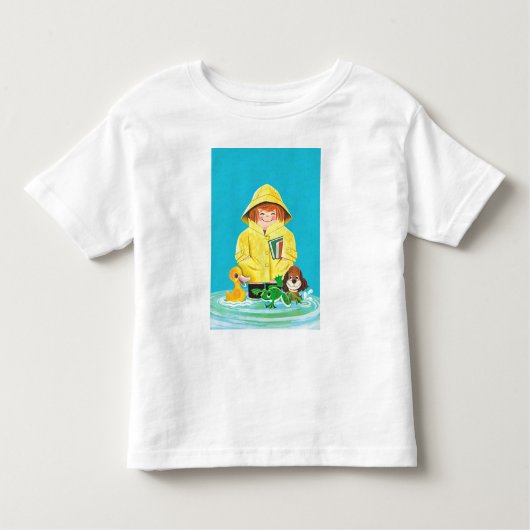 水たまりのおもしろい トドラーTシャツ (正面)