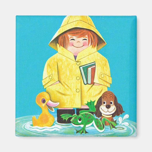 水たまりのおもしろい マグネット (正面)