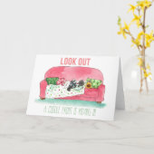 水たまりのフロントのグリーティングカード カード (黄色い花)