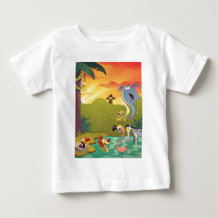 水たまりの日没 ベビーTシャツ
