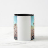 水たまり(色のlitho)のための戦い マグカップ (中央)