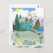 水たまり、虹を追いかける ポストカード (正面/裏面)