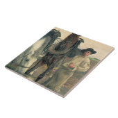 水たらい1884年の馬(キャンバスの油) タイル (側面)