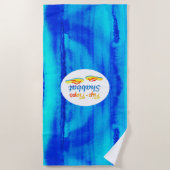 水っぽいブルースフリップフロップスシャブバット ビーチタオル (正面)