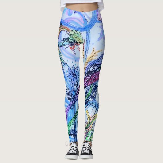 水っぽい不思議の風景 レギンス (正面)