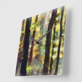 水っぽい森 スクエア壁時計 (傾斜)