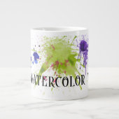 水ではない水の色、スプラッシュ絵を描付き ジャンボコーヒーマグカップ (正面)