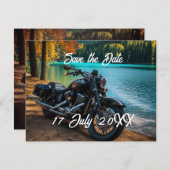 水でオートバイ日付を保存 案内状 (正面/裏面)