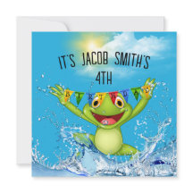 水でカエルを飛び跳ねる4回目の誕生日