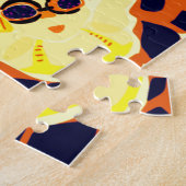 水で泳いでいるギョロ目の女の子 ジグソーパズル (側面)