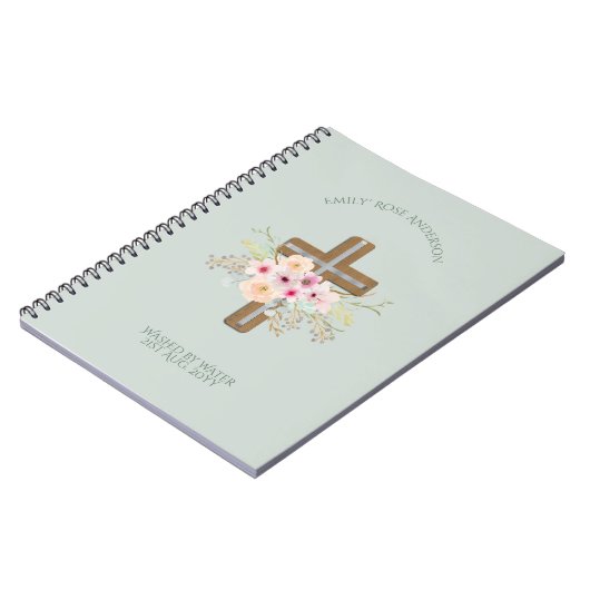 水で洗われた大人のバプテスマパーソナライズされたス ノートブック (左側)