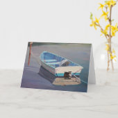 水で浮かぶ漕艇 カード (黄色い花)