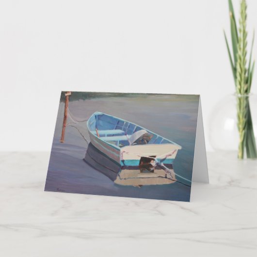 水で浮かぶ漕艇 カード (正面)