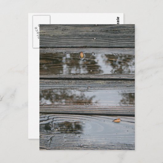 水で濡れた木材の背景イメージ ポストカード (正面/裏面)