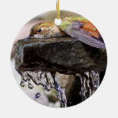 水で置いているハチドリ セラミックオーナメント (裏面)