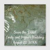 水で覆われた岩スラブの自然写真の日付を保存 (正面)