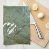 水で覆われた岩スラブの自然写真 キッチンタオル (四つ折り)