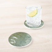 水で覆われた岩スラブの自然写真 コースター (側面)