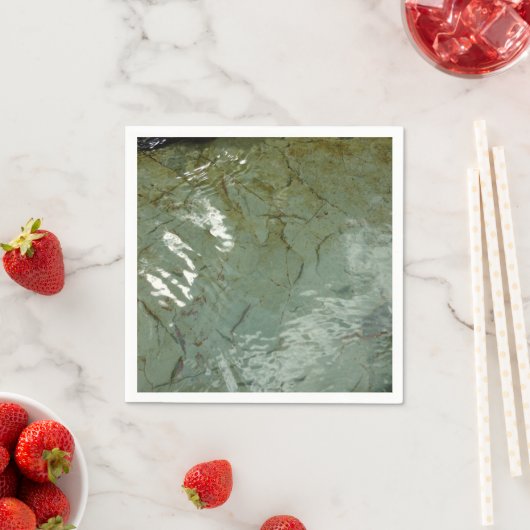 水で覆われた岩スラブの自然写真 スタンダードカクテルナプキン (インサイチュ)